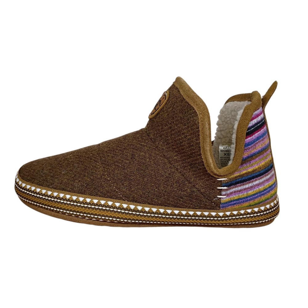 Ariat Ladies Striped Bootie Slippers Southwest Moccasins Women's Size XS 5-6